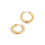 Sunday Hoops – pair of hinged hoops, gold, on white background