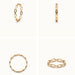 Woven Eternity Ring – four-angle grid, gold, on ivory background